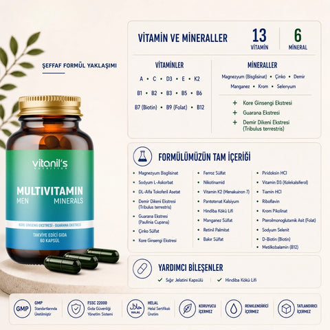 Vitanil's Multivitamin Men 60 Kapsül