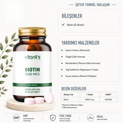Vitanil's Biotin Chewable 60 Tablet